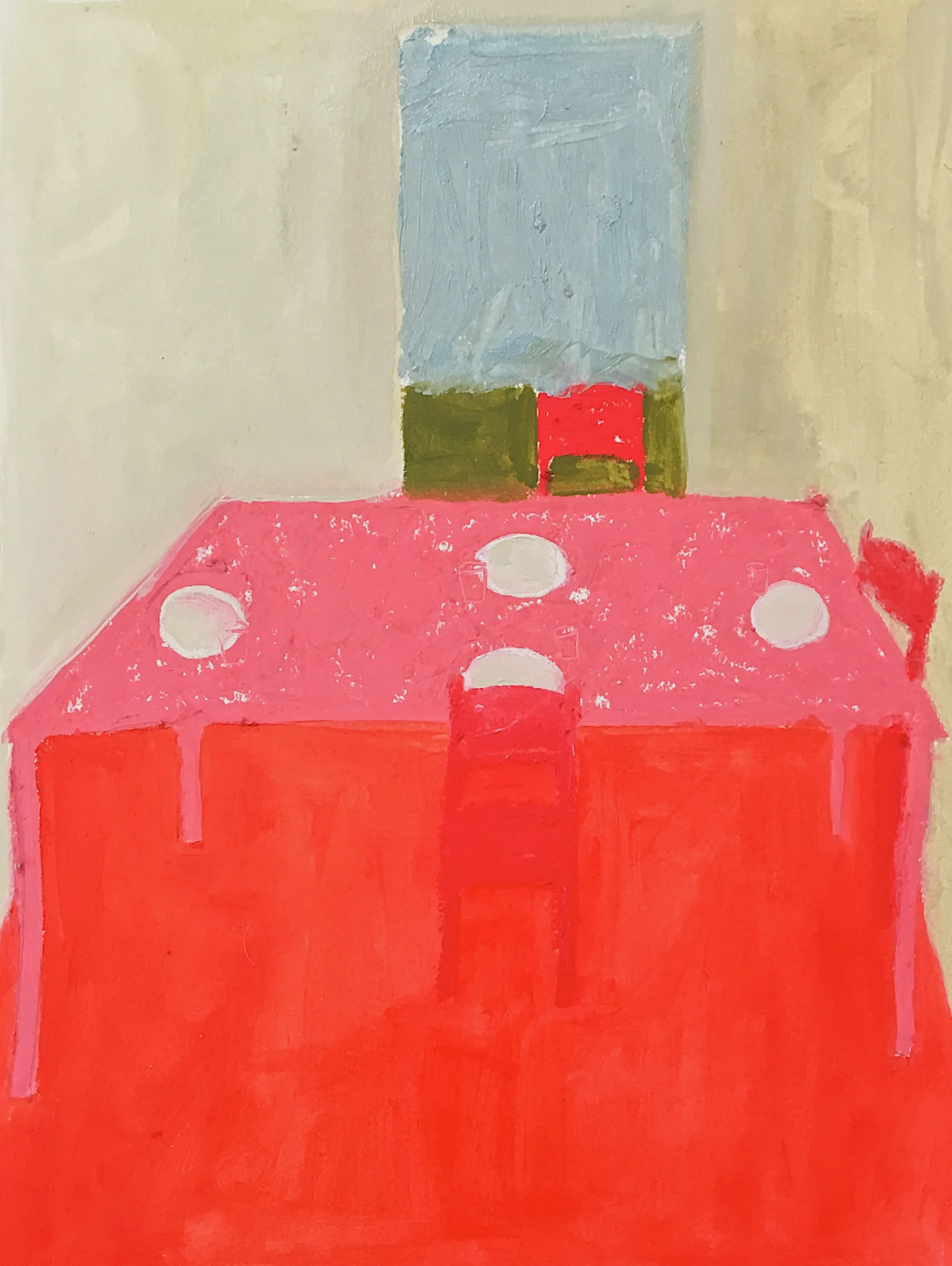  dining room   oil on paper  9”x12” 