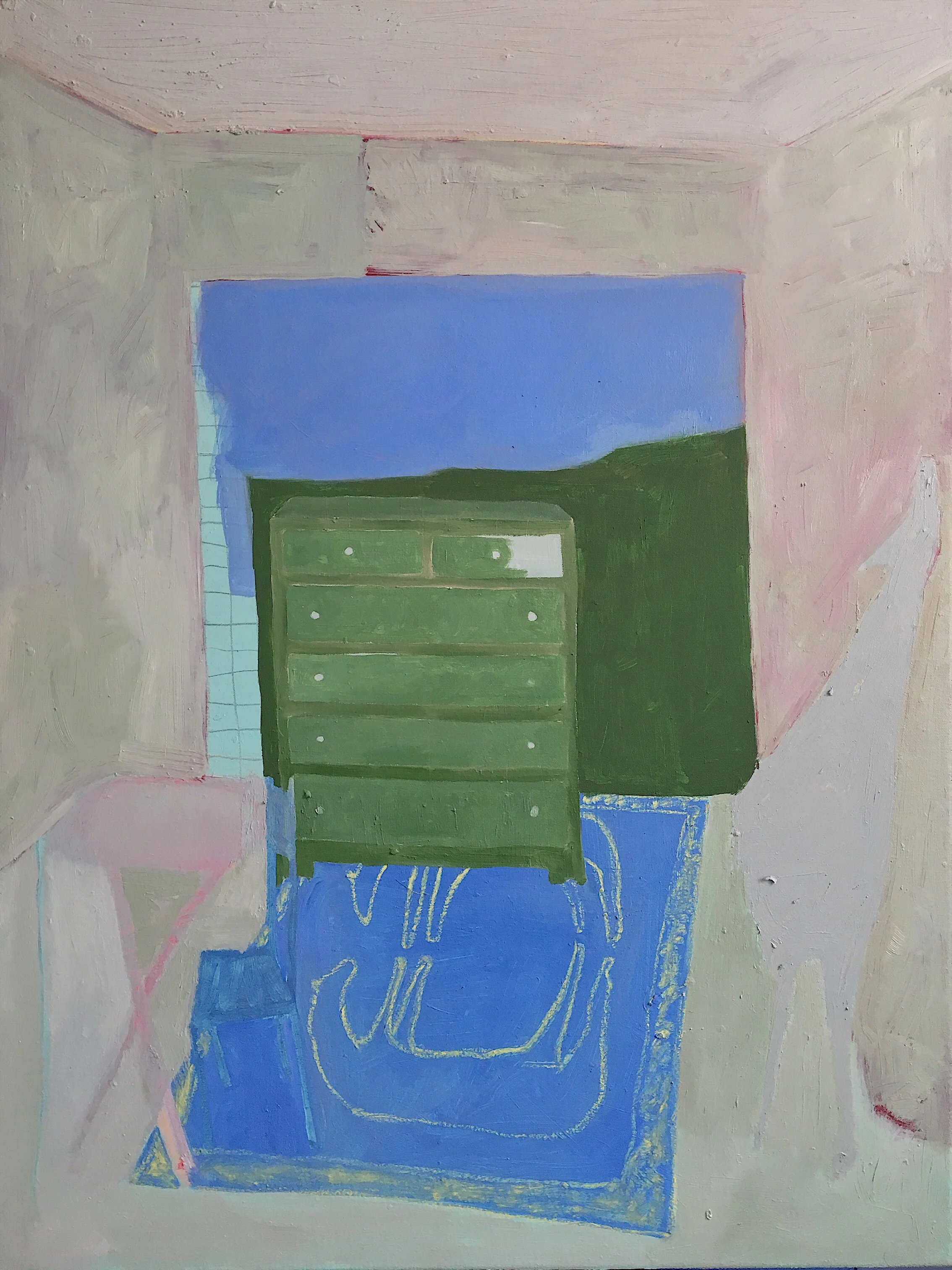 sometimes the furniture is too loud oil and graphite on canvas
