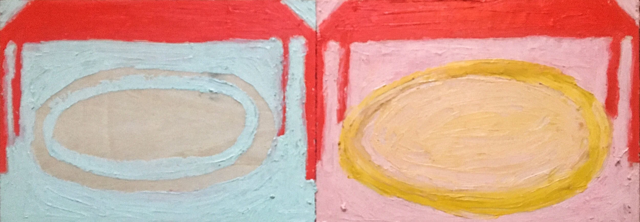  sister, sister  oil on panel  5”x10” (diptych) 