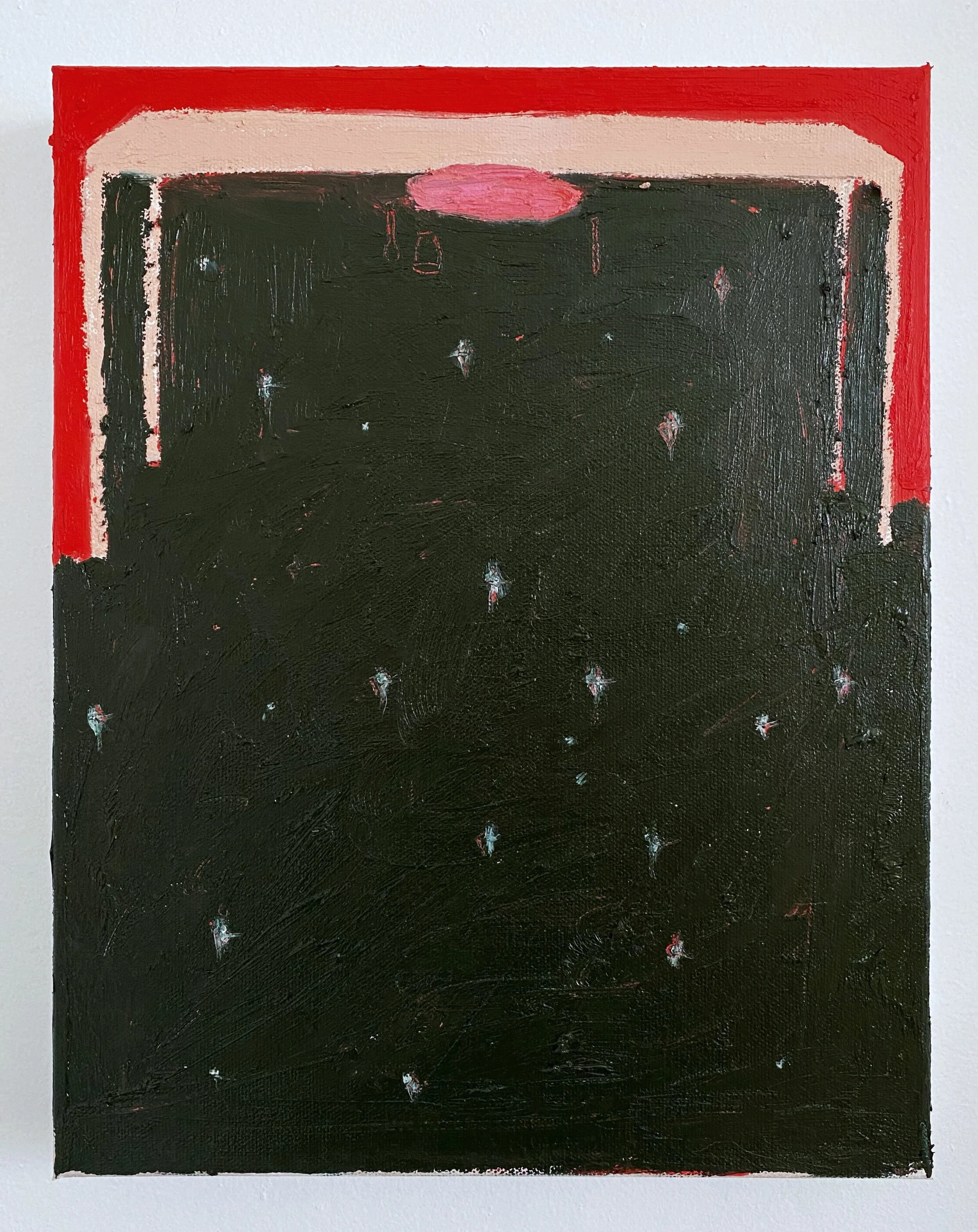  all the room beneath the table  oil on canvas   14”x11” 