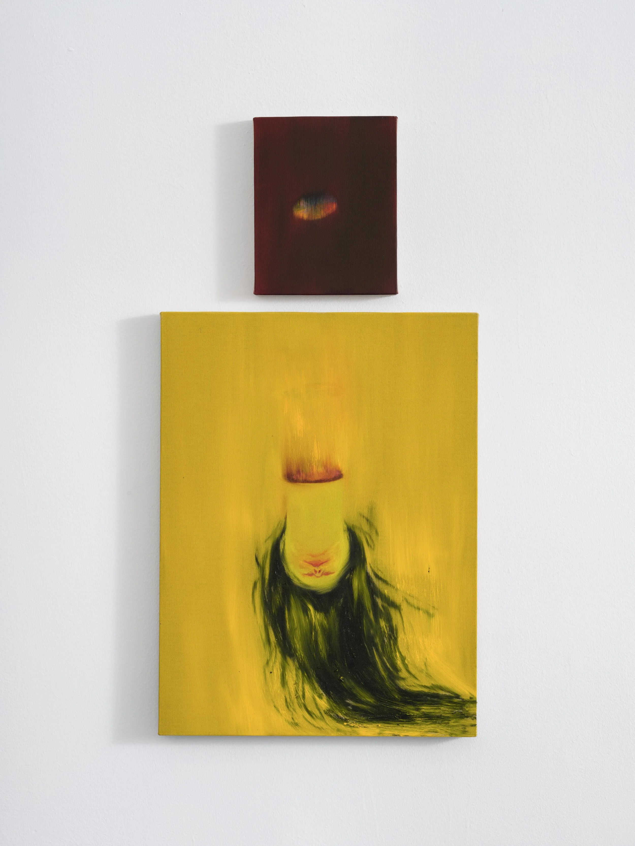  The diver’s head  oil on linen  (diptych) 10”x8” and 24”x20.5”  image courtesy of Lauren Powell Projects 