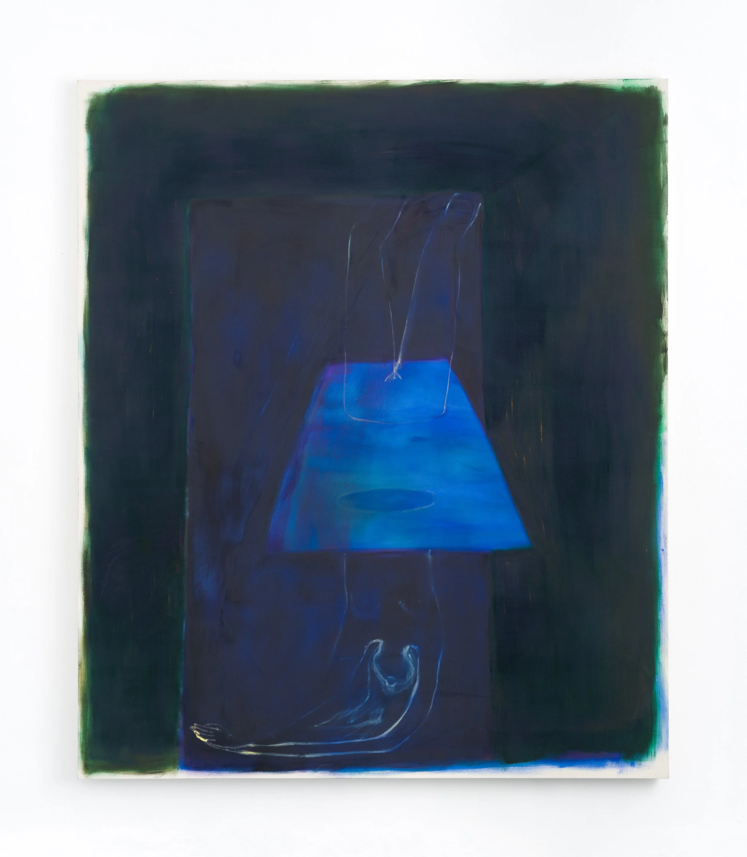  Spectral plunge  oil on canvas  90”x76”  image courtesy of Lauren Powell Projects 