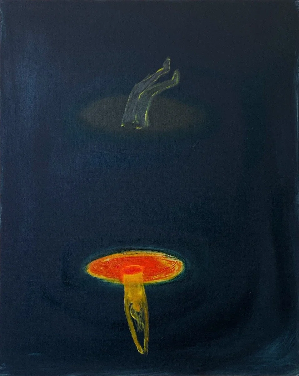  the diver  oil on linen  20”x16” 