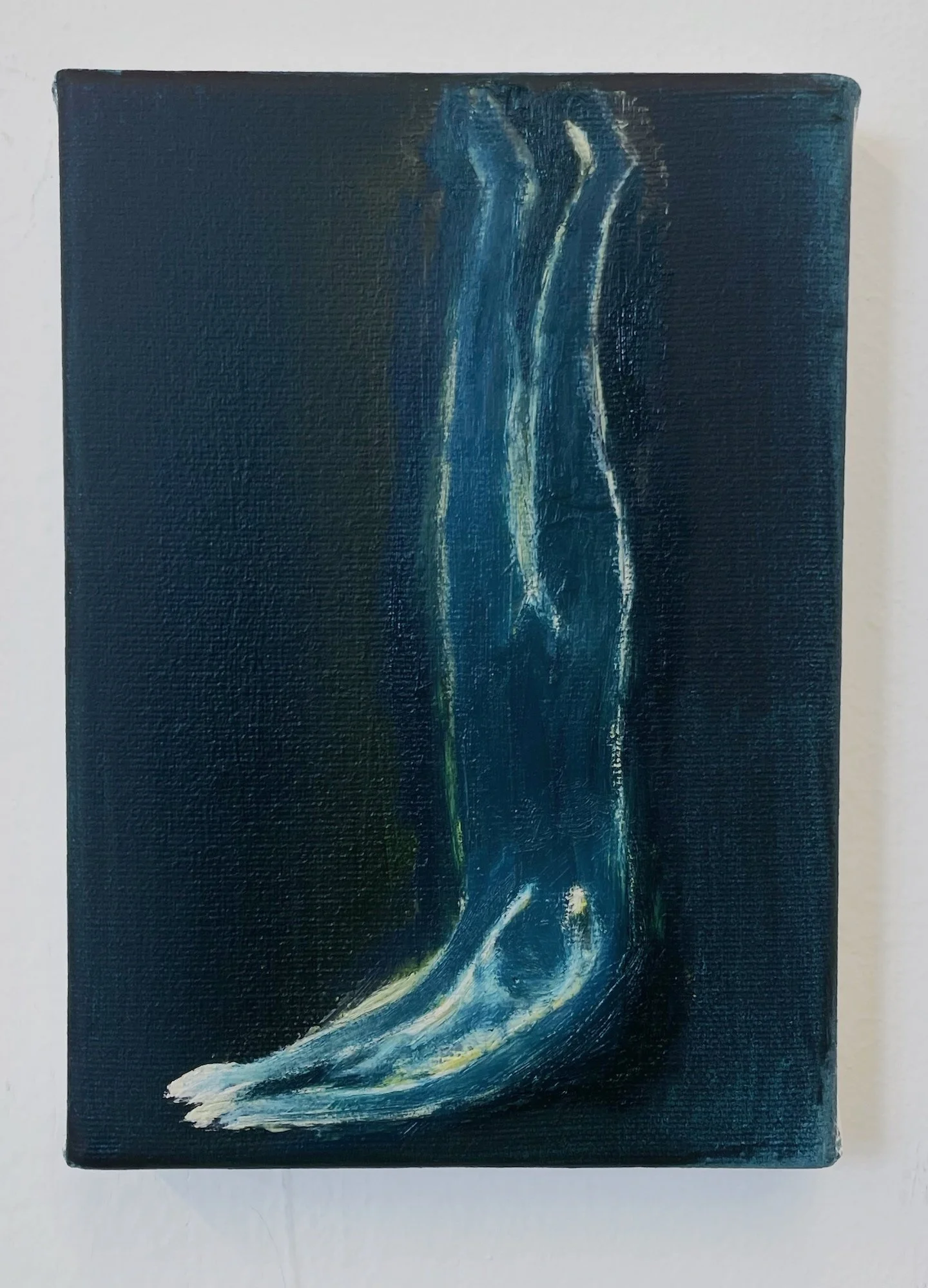  the diver  oil on canvas  7”x 5” 