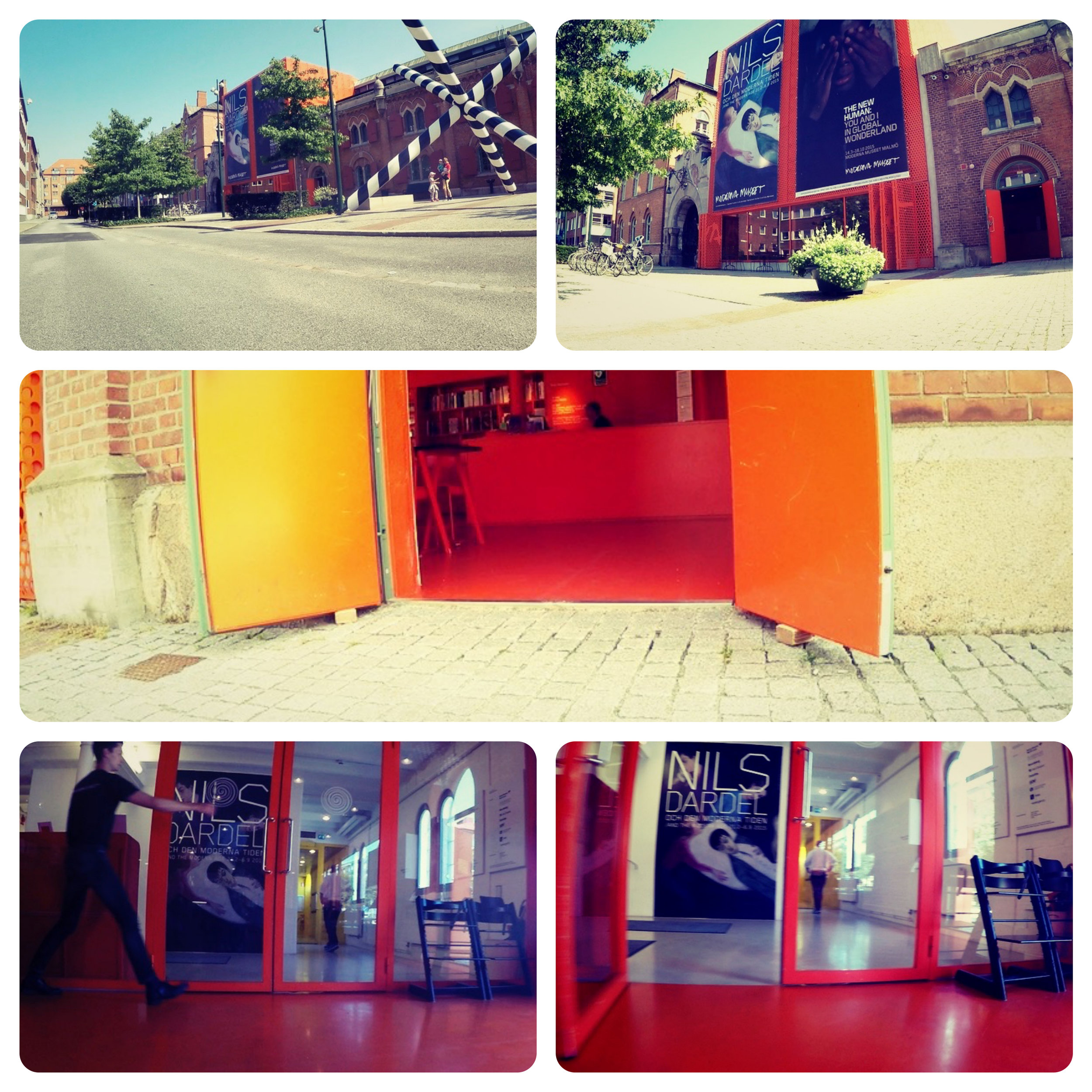 Front street with an access ramp, main entrance and coffee shop.