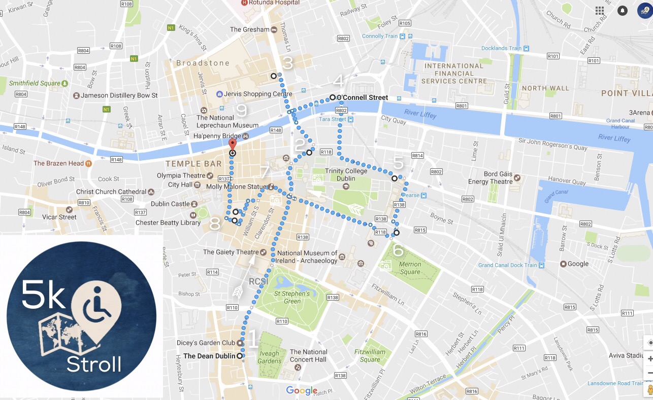 Wheelchair-friendly 5k stroll map
