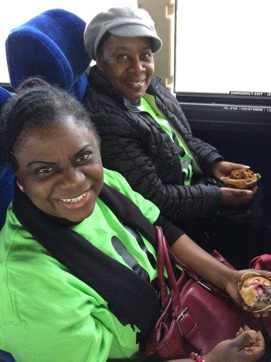Enjoying their muffins.