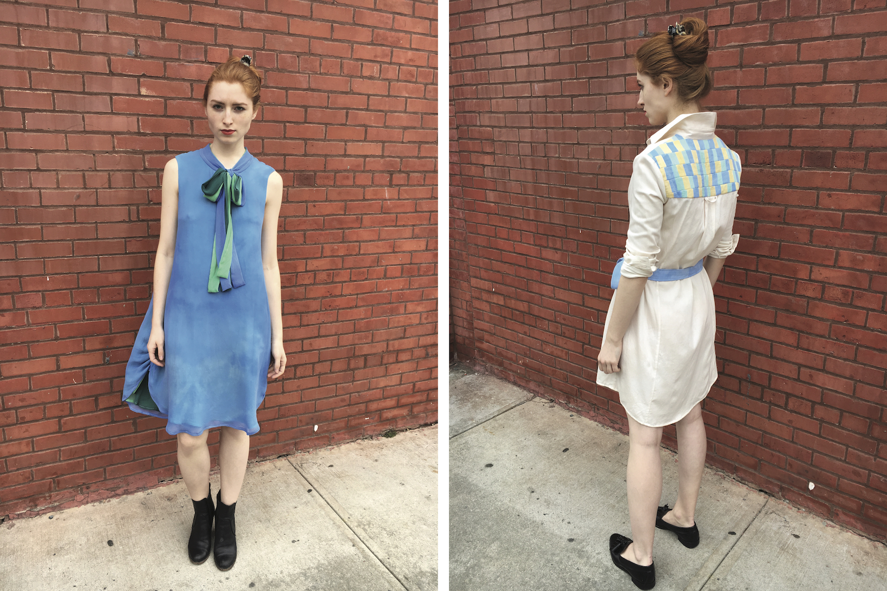 Look book images of two creative dresses from the FW17 collection