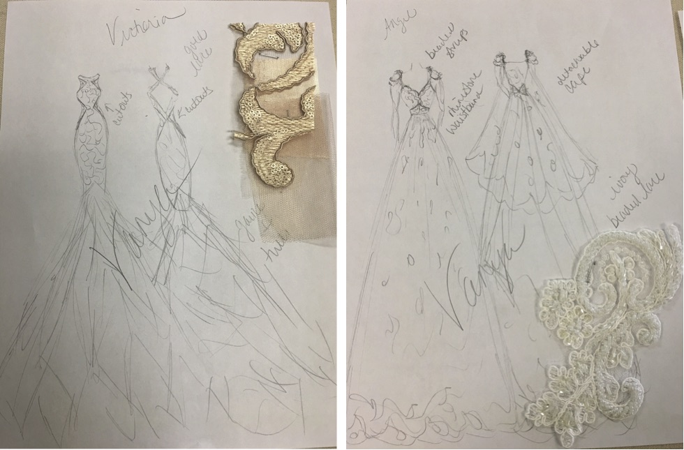 Sketches for Vanya Design's upcoming collection, "Redemption"