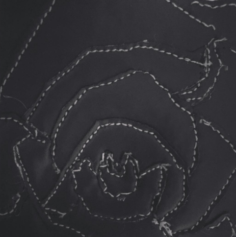Close-up of a faux leather flower