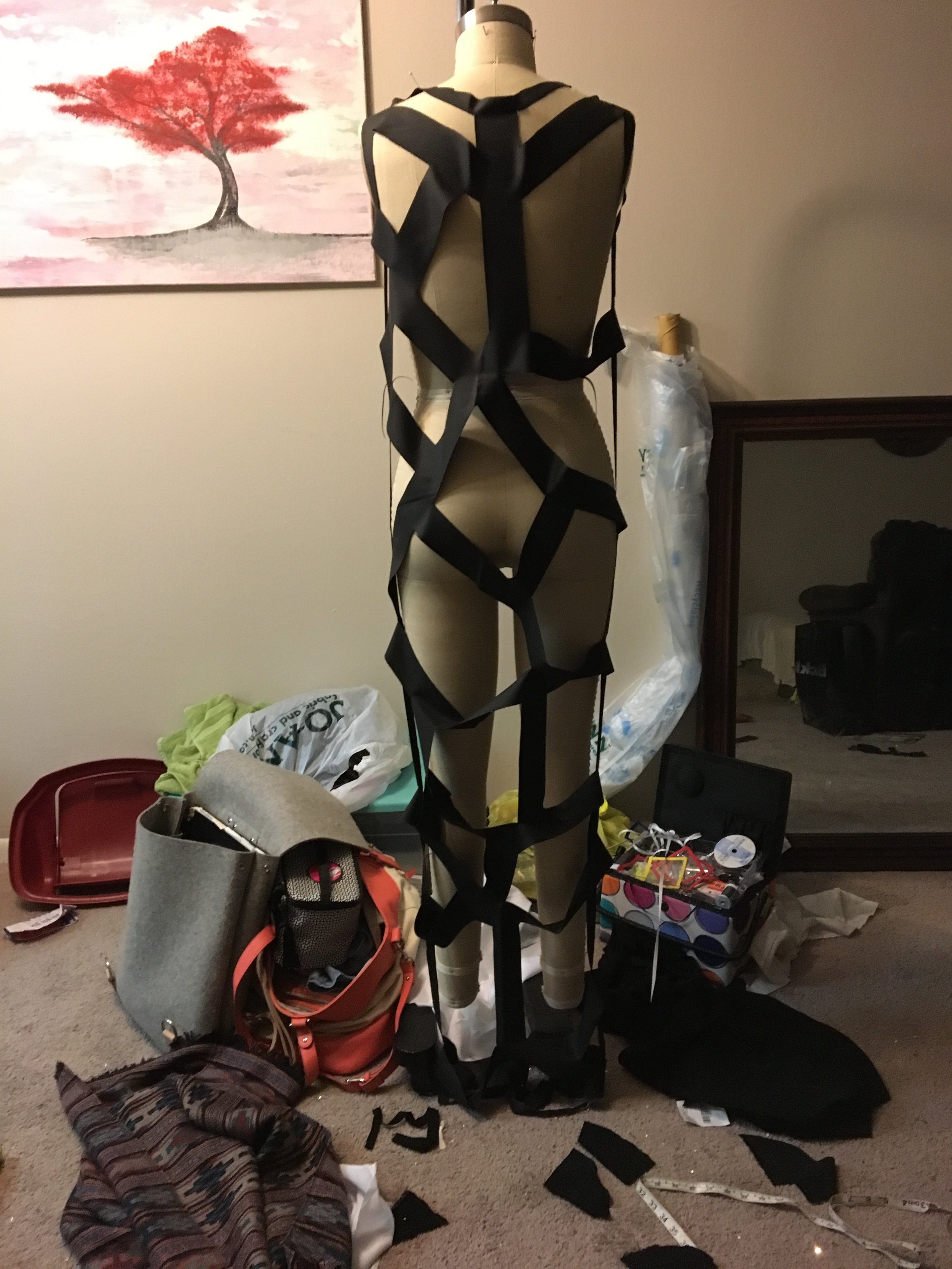Draping in progress