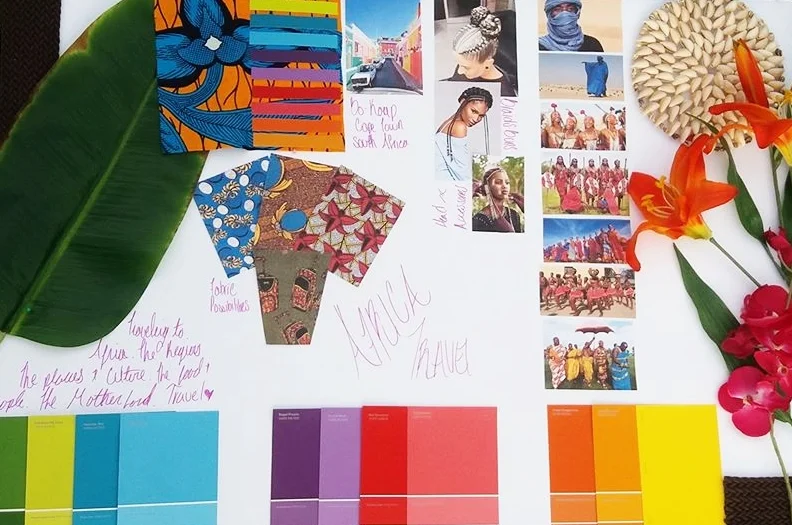 My vision board helps me through everything! From pulling inspiration, matching colors, and reminding me what my style is...Afrocentric!