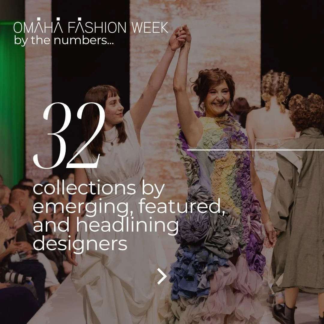 ✨Fall 2025 &Eacute;L&Eacute;MENTAIRE season by the numbers!✨We had so many amazing designers, models, stylists, guests, press, volunteers, and more! We are so grateful for yet another season of fashion in Omaha! Read the full season recap on our blog