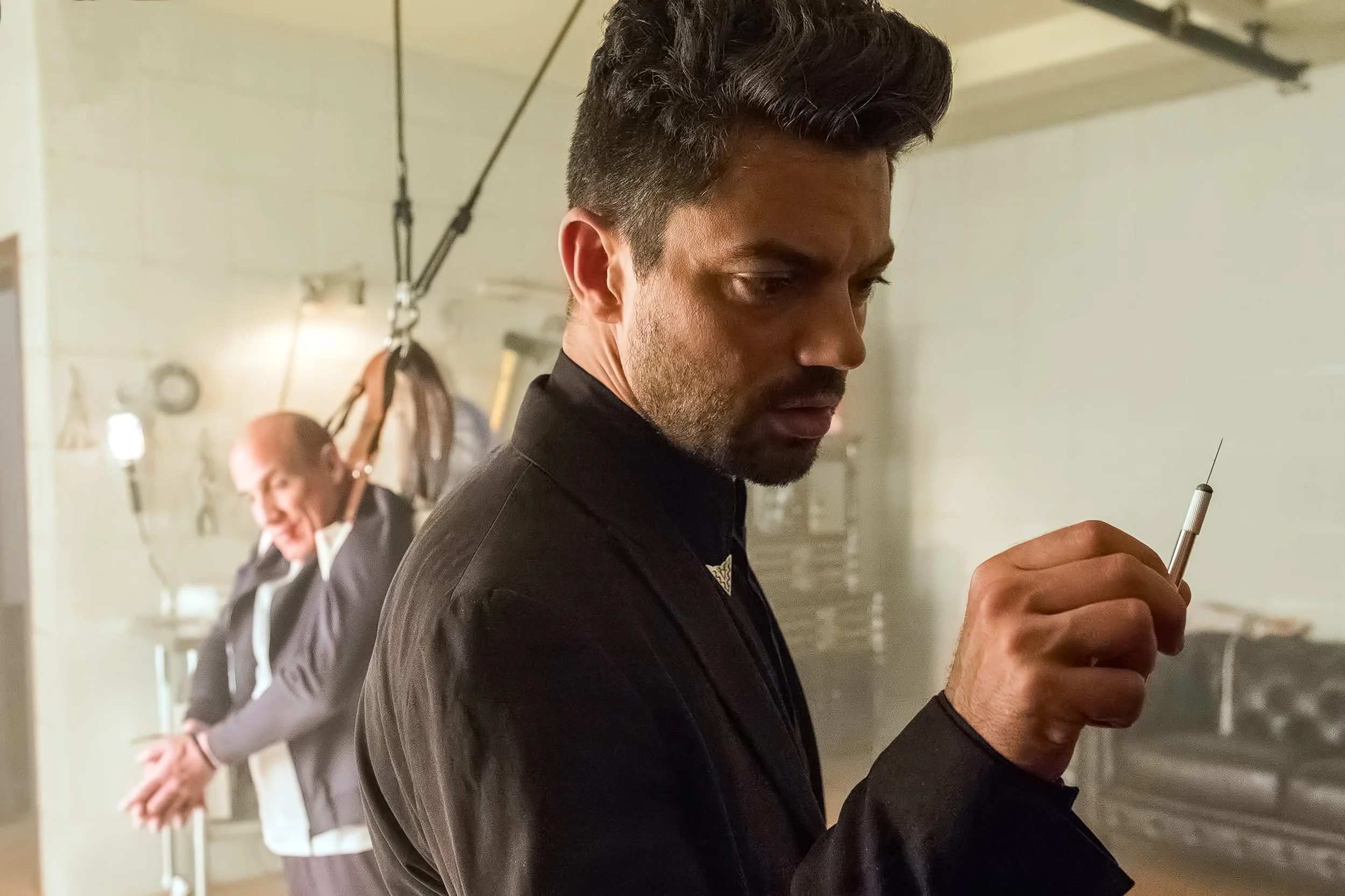Dominic Cooper as Jesse Custer, Paul Ben Victor as Victor Kruglov. Photo: Alfonso Bresciani/AMC/Sony Pictures Television