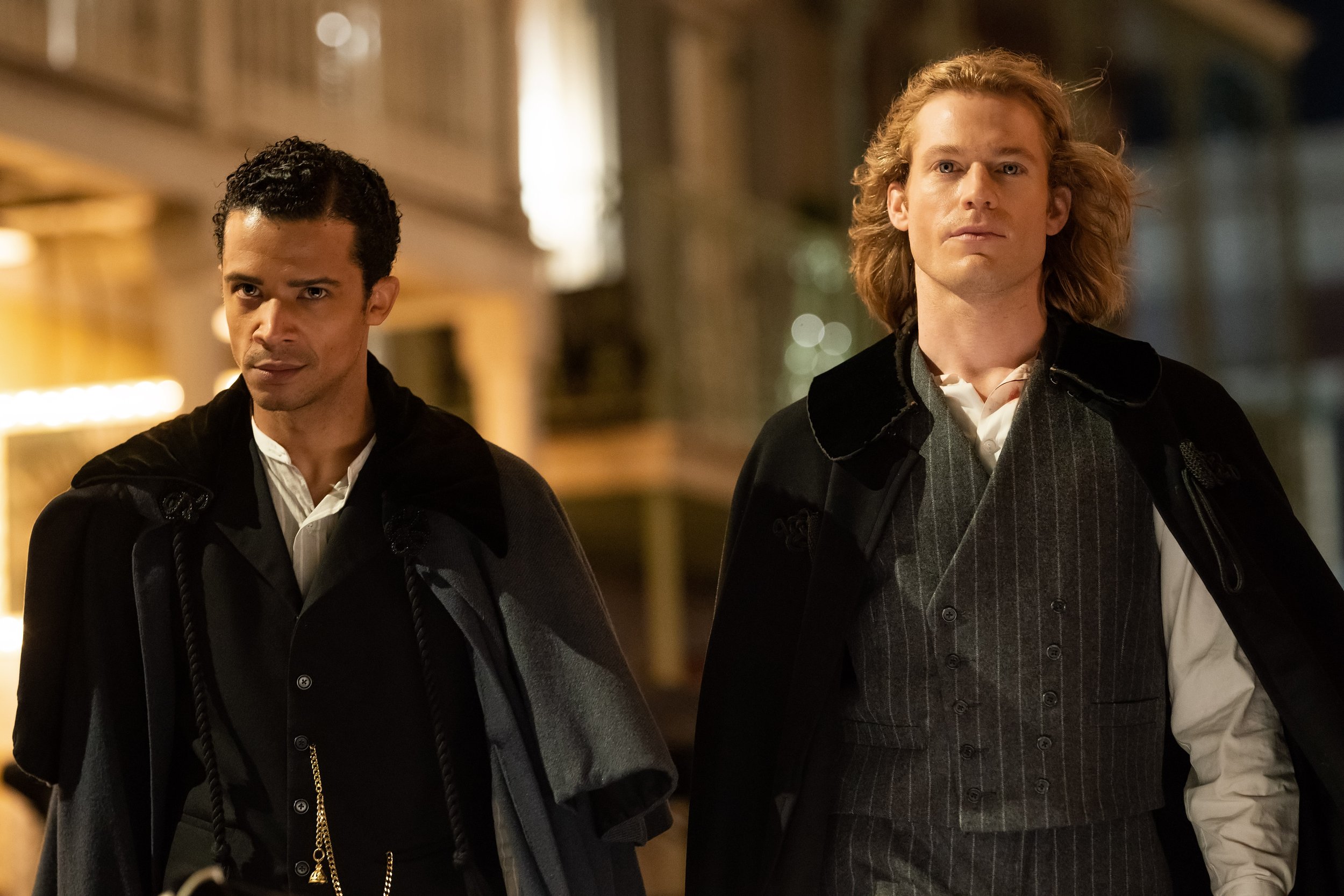  Jacob Anderson as Louis De Point Du Lac and Sam Reid as Lestat De Lioncourt – Interview with the Vampire _ Season 1, Episode 2 – Photo Credit: Alfonso Bresciani/AMC 