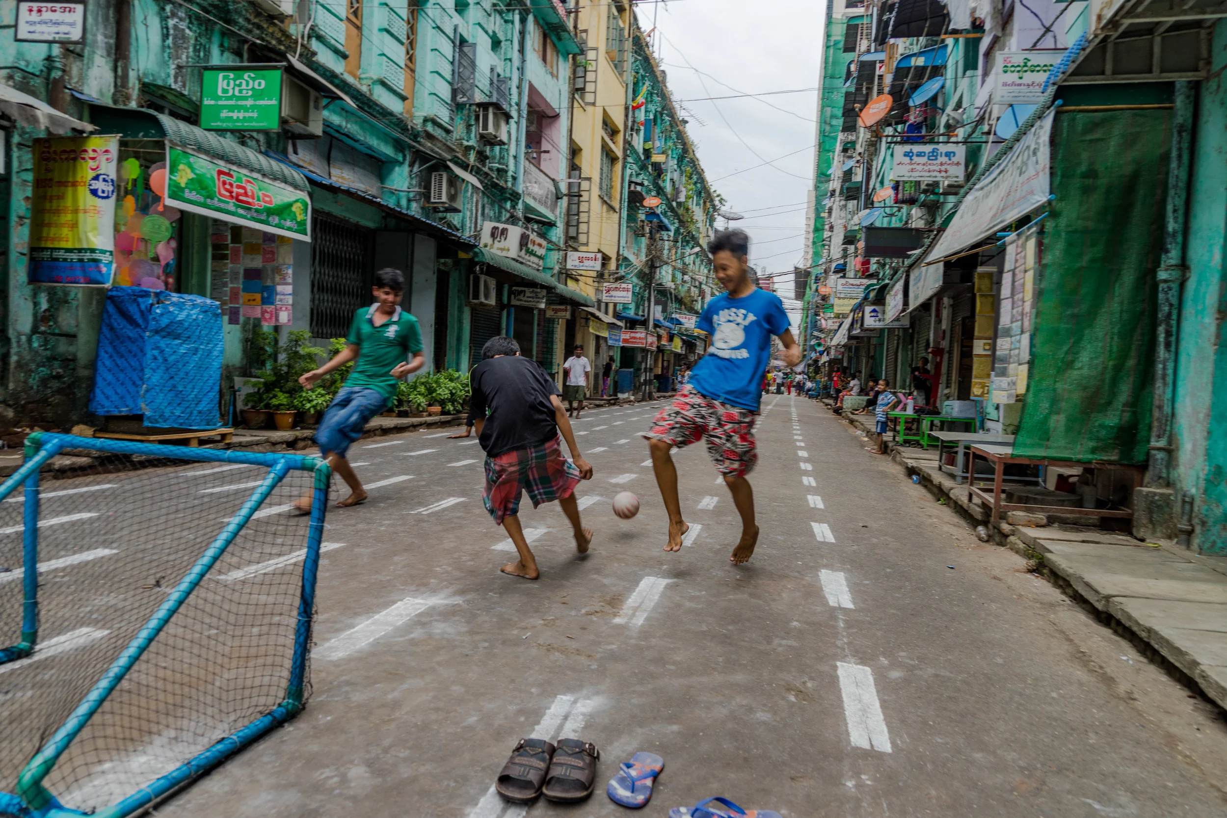 Street soccer in Yangon