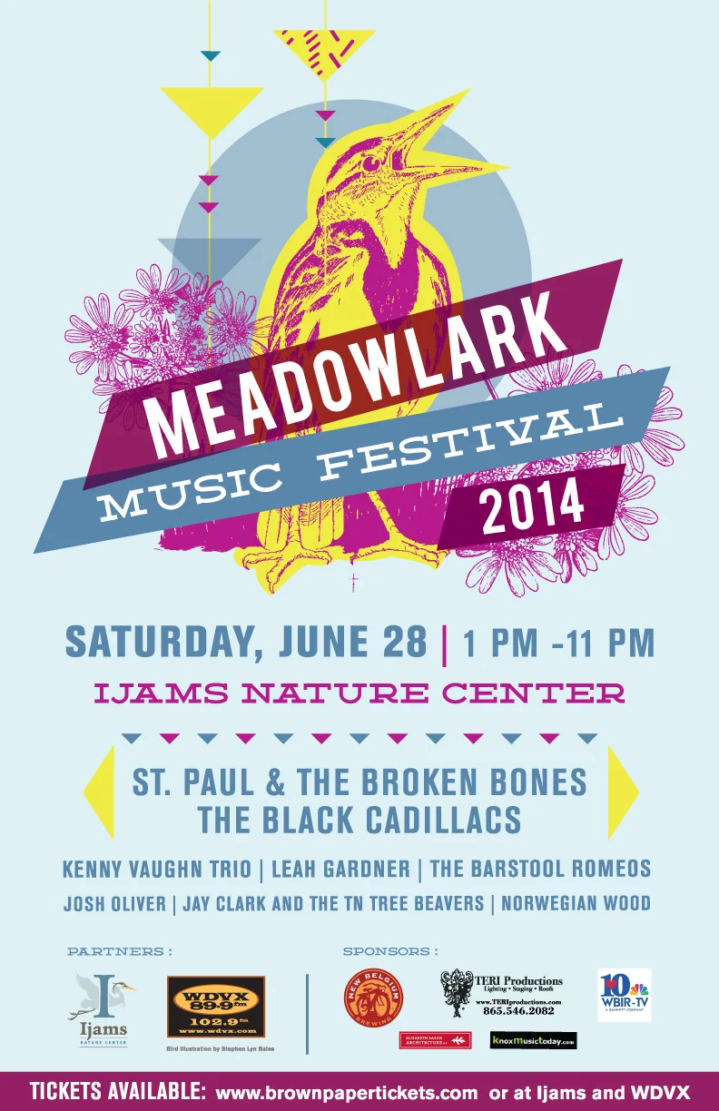 Poster Design: Ijams Nature Center: Meadowlark Music Festival 2014 , Art Direction: Nathanna Design