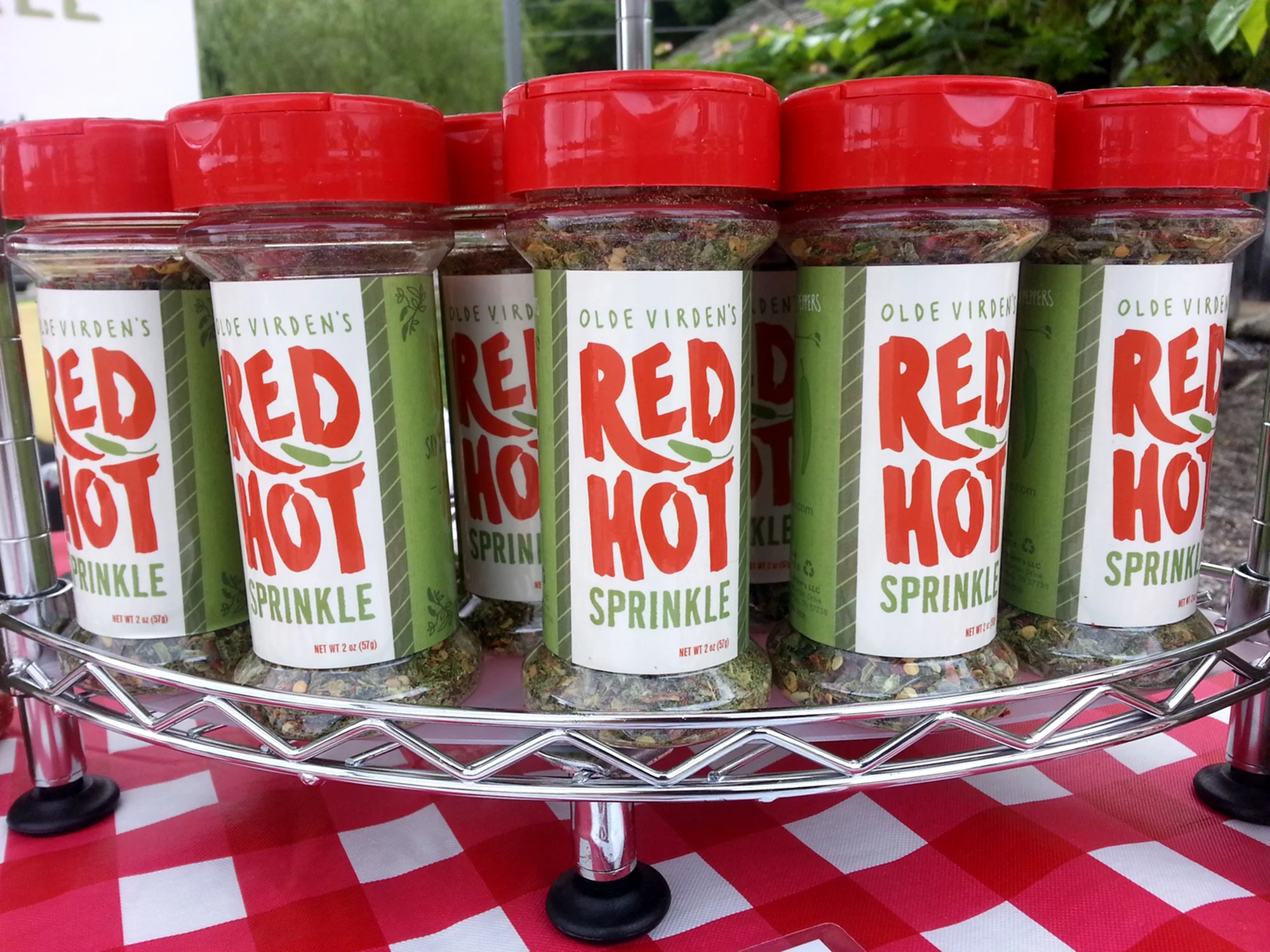 Logo design//package design for Olde Virden's Red Hot Sprinkle based in Gatlinburg, TN. Art Direction: Nathanna Design