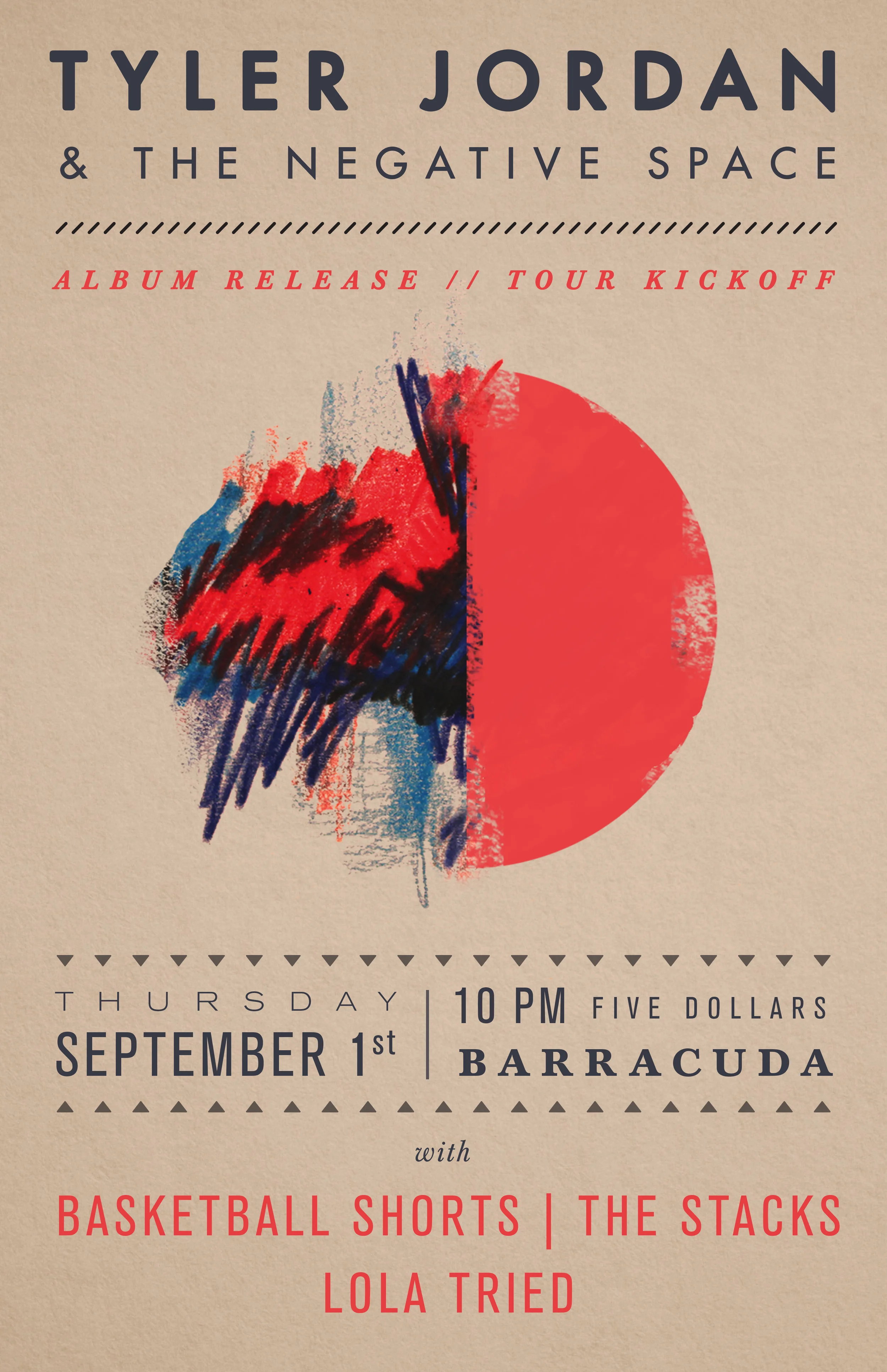 Poster Design: Tyler Jordan and the Negative Space Album Release Show 2016
