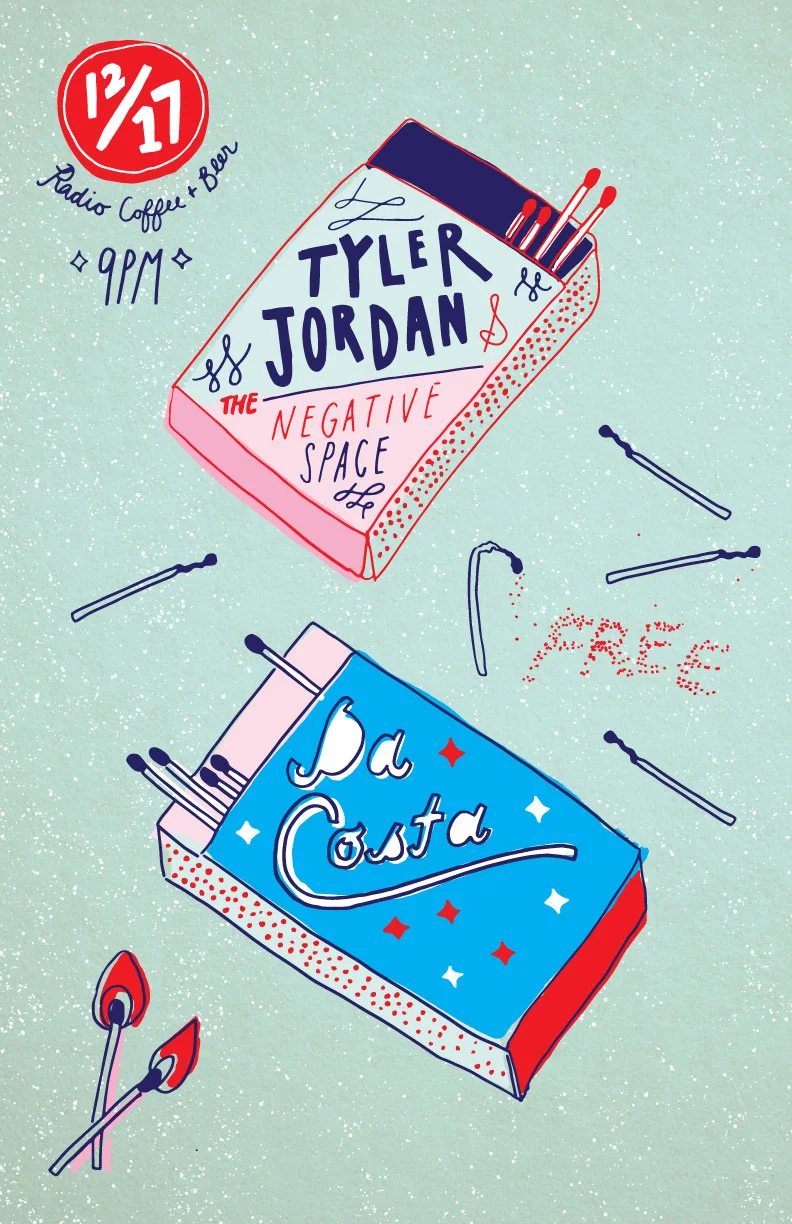 Poster Design: Tyler Jordan and the Negative Space at Radio Coffee and Beer, 2016