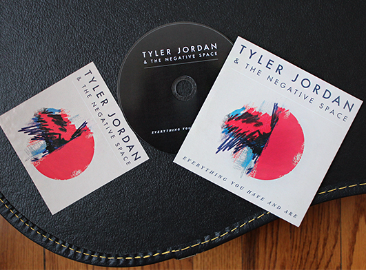 CD sleeve, disc, and sticker design for Everything You Have and Are by Tyler Jordan and The Negative Space, 2016.