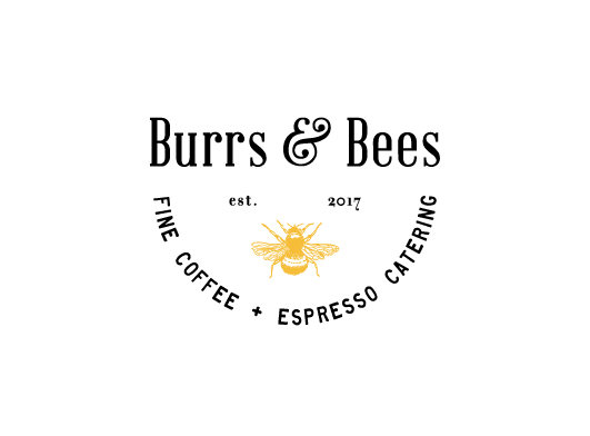 Logo design for Burrs & Bees Fine Coffee + Espresso Catering, 2017.