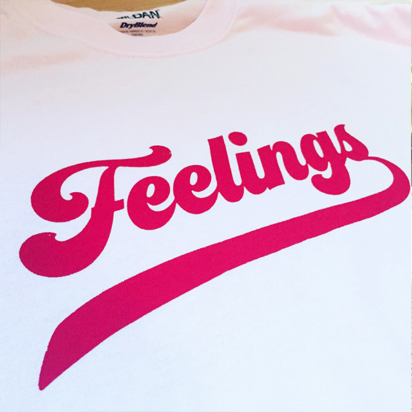 Feelings Tee design detail, 2018.