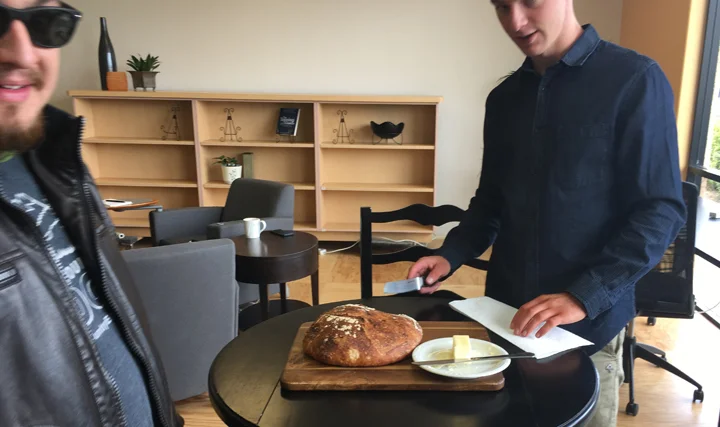 Dakota brought in a loaf of his homemade bread for what is now affectionately called "Bread Day" at WingSpace.