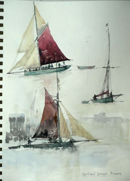 Spritsail Barges, Thames