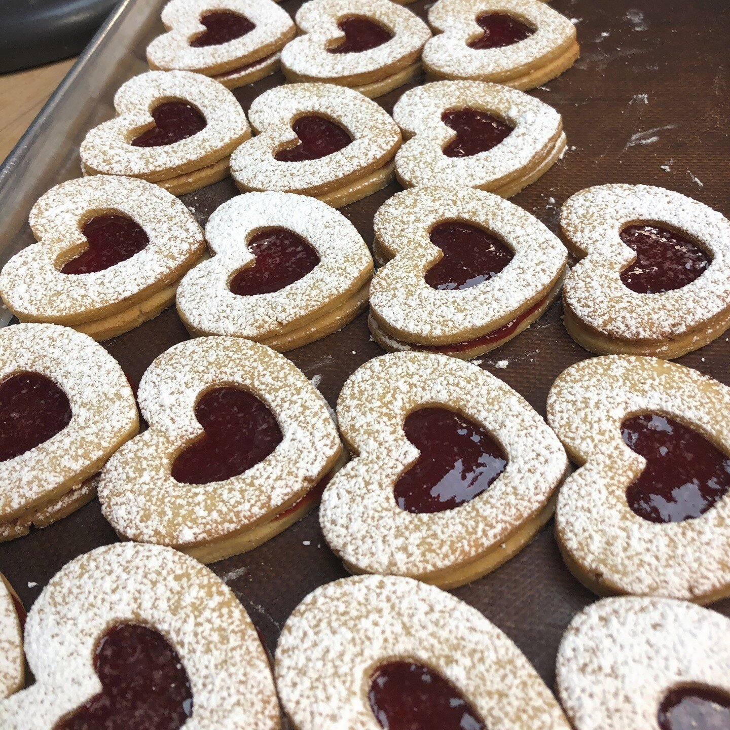 We are assembling some Valentine cookies for y'all! Come treat yourself or get one for your loved ones. xoxo ❤️