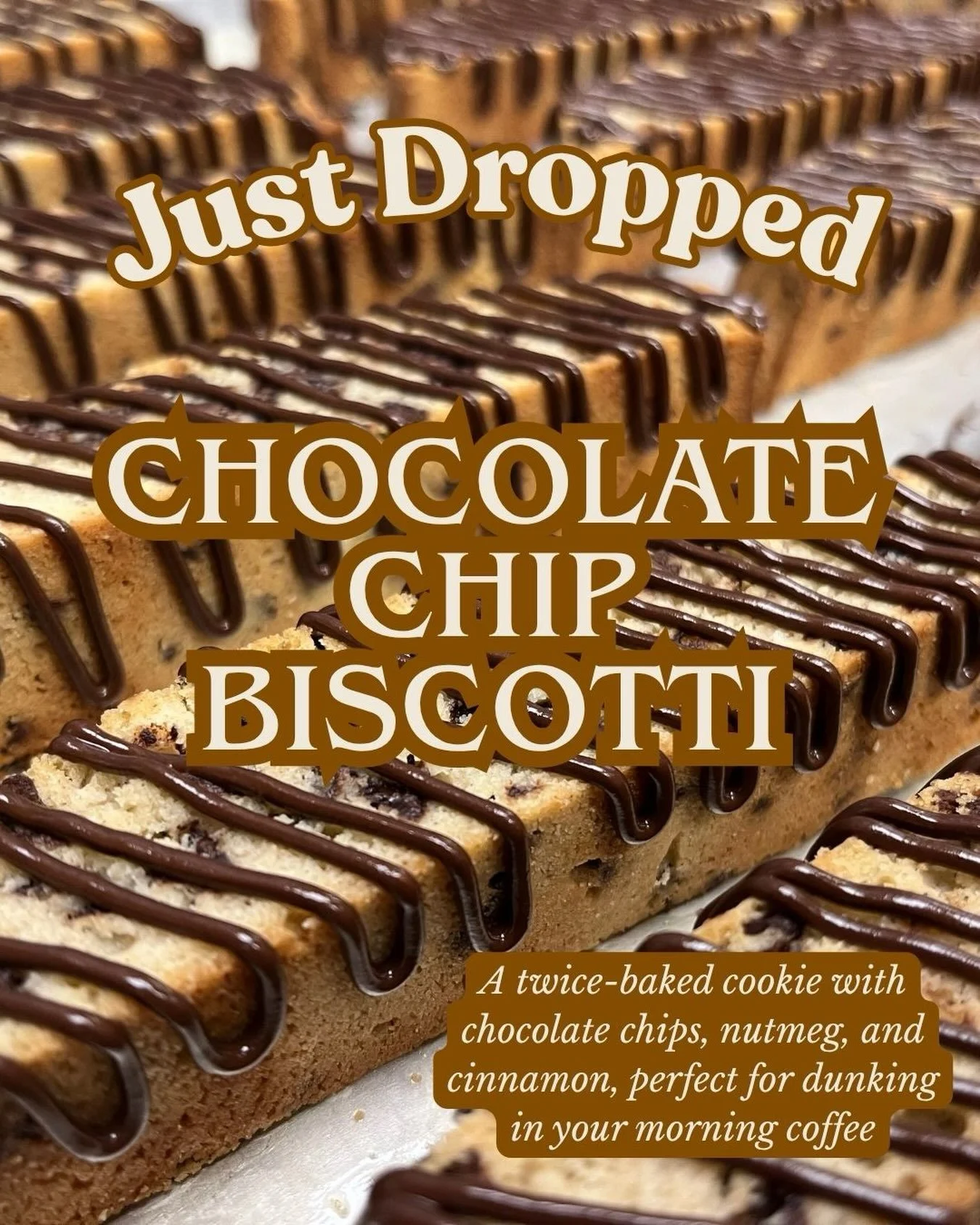 Looking for the perfect match for your morning coffee? ☕️ The search is over! 

We&rsquo;ve just added Chocolate Chip Biscotti to the counter! 🍪

Biscotti are Italian twice-baked cookies whose crunchiness gives the perfect texture for dunking in cof