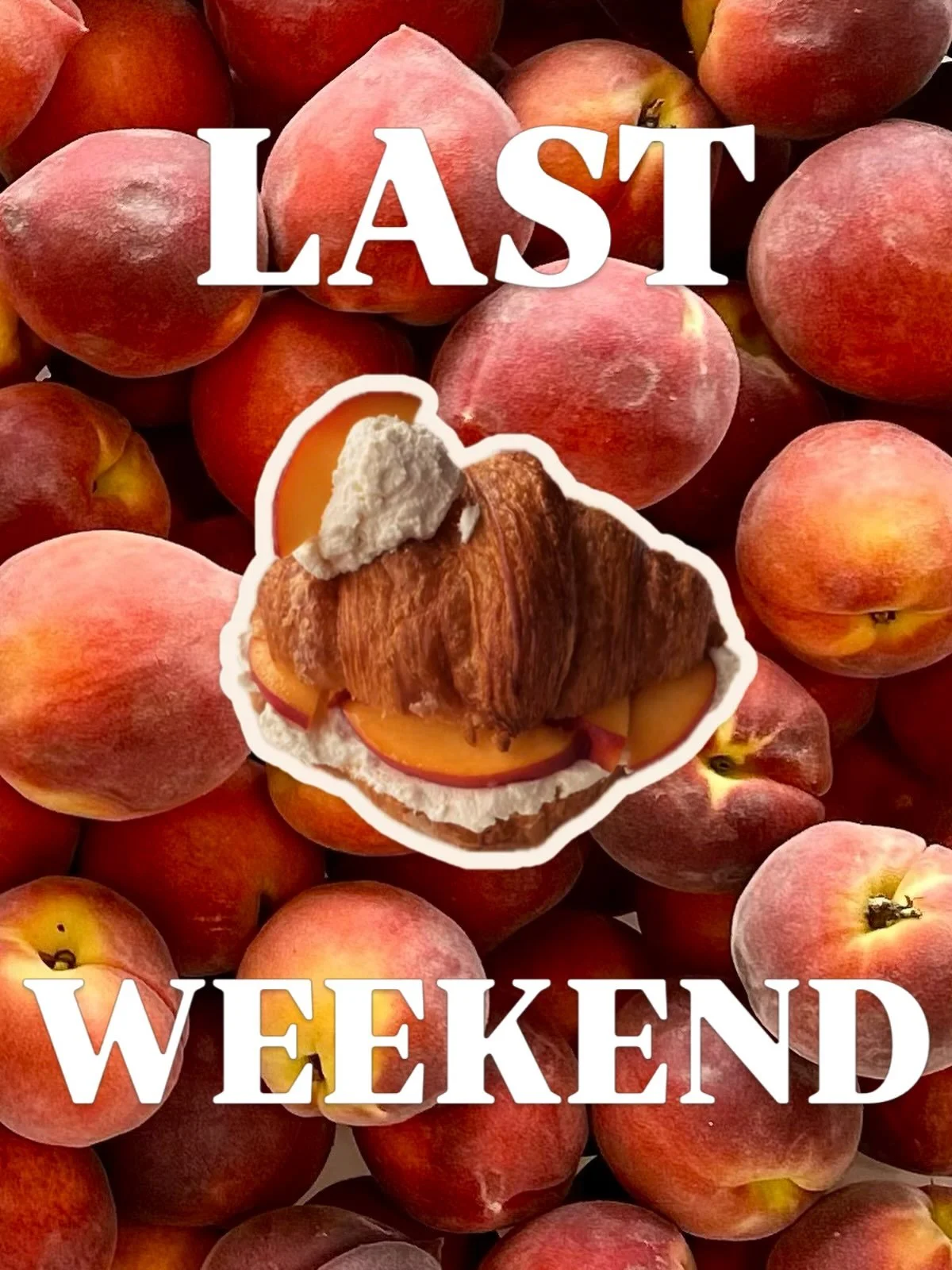 It&rsquo;s the last weekend of peach season! 🍑🥐

Come help us celebrate by picking up a Peaches And Cream Croissant this weekend! They&rsquo;ll be on the counter Friday, Saturday, and Sunday! 

And keep an eye out for August&rsquo;s monthly croissa