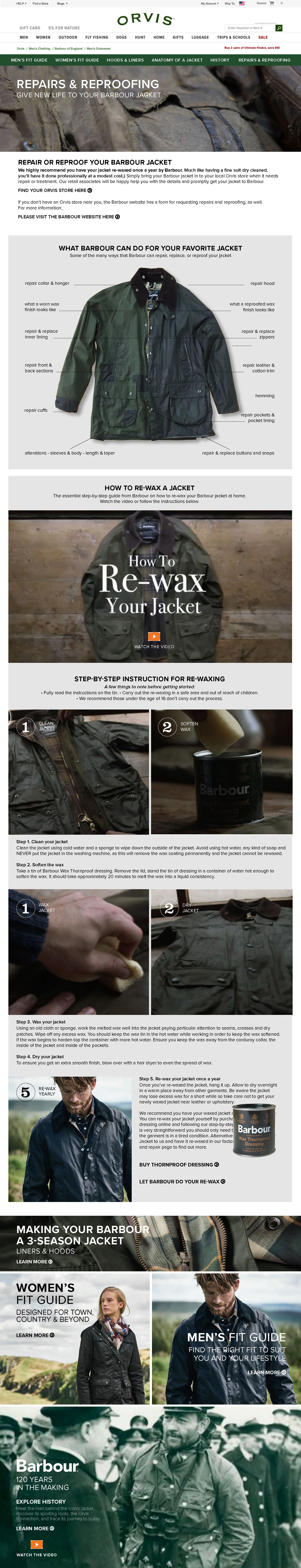 Jacket Repair Wax Jacket Reproofing Orvis Barbour Reproofing New