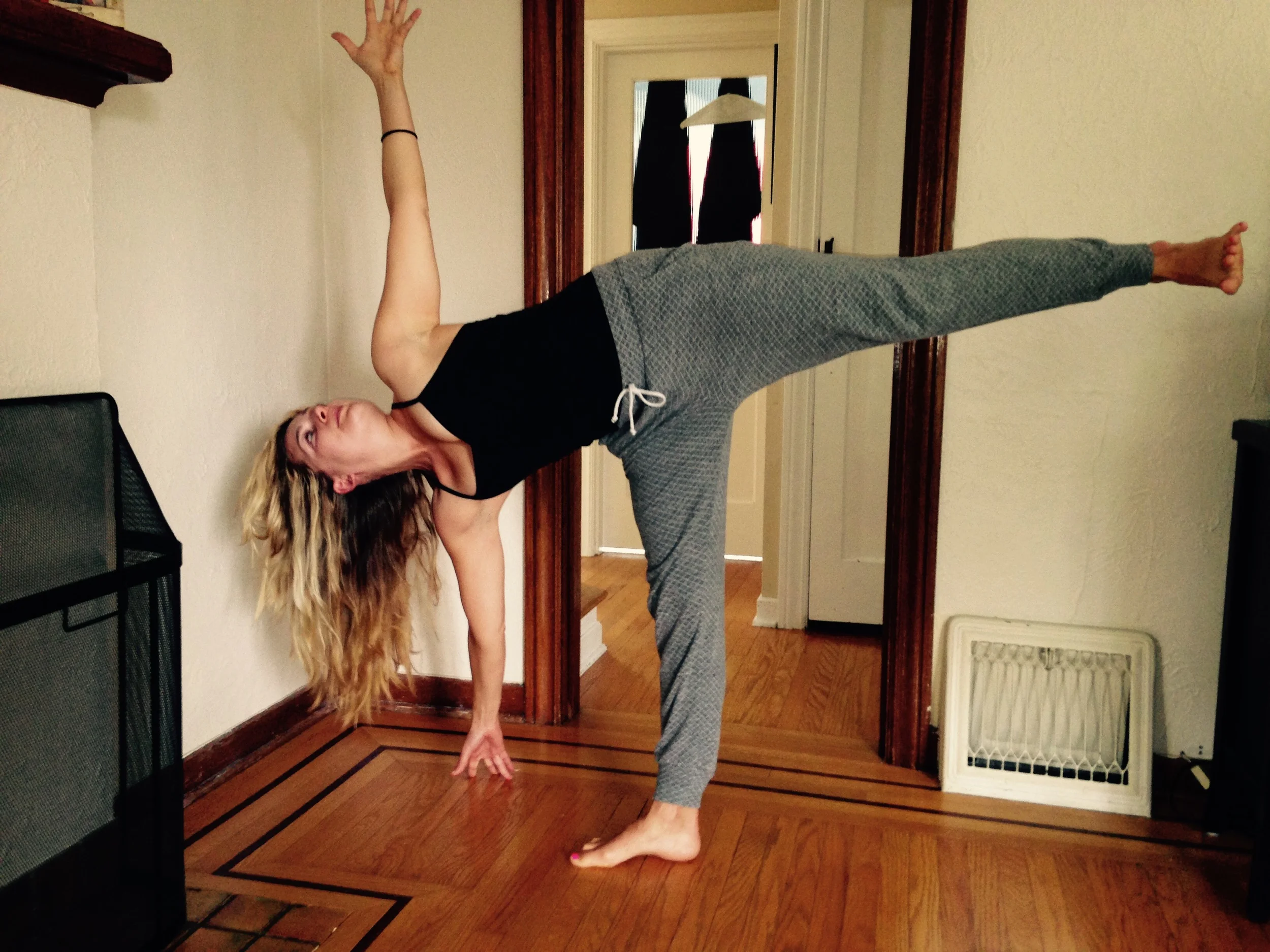 Half-moon pose for focus and control