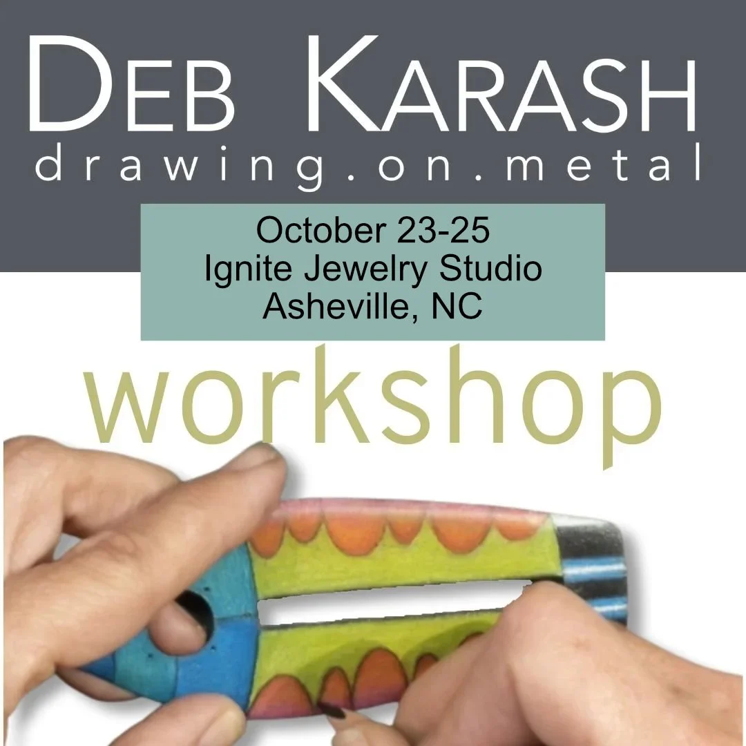 Drawing on Metal jewelry making workshop at Ignite Jewelry studio in Asheville, NC in October 2026