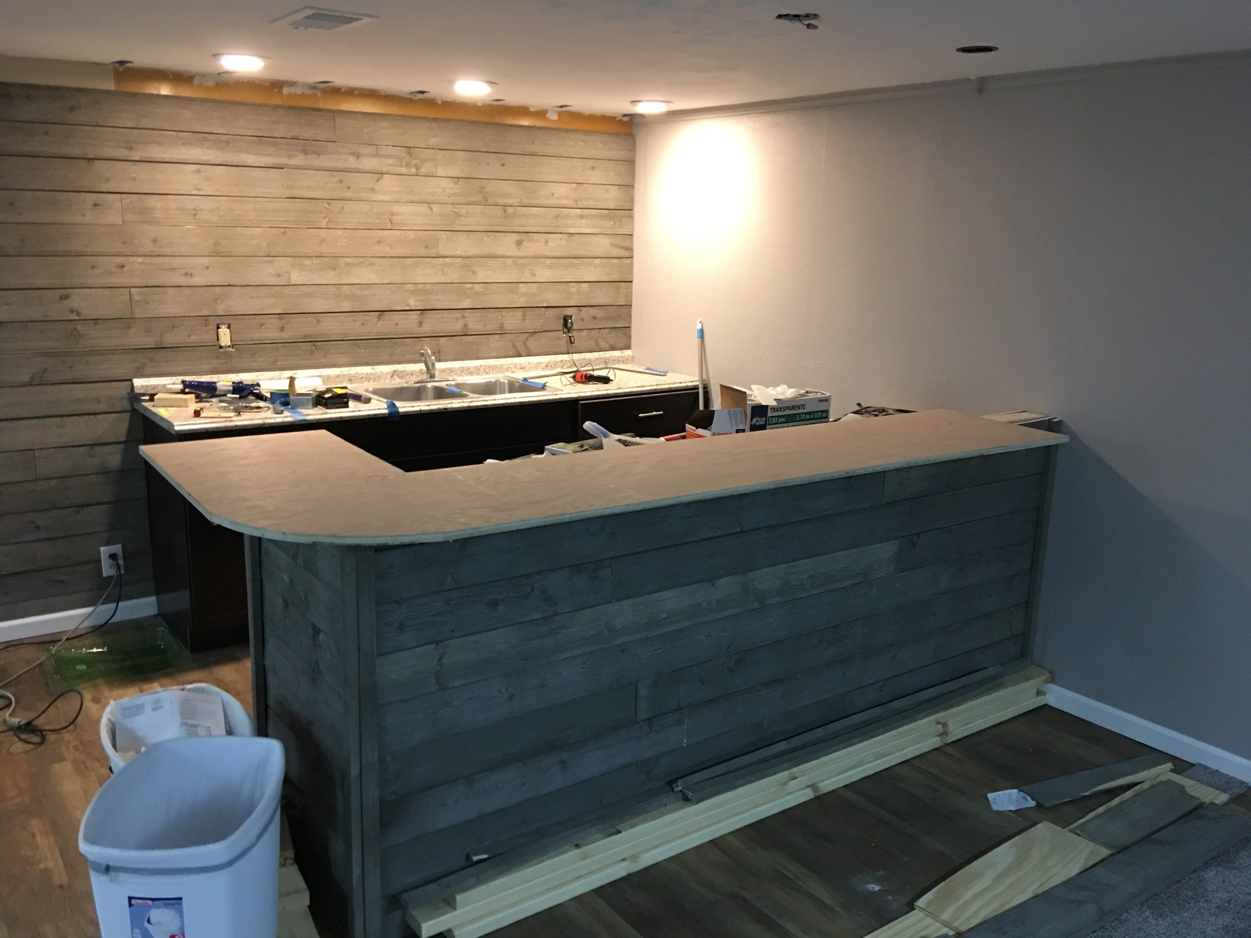 Back to the bar top. I was most nervous about this part so kept putting it off.