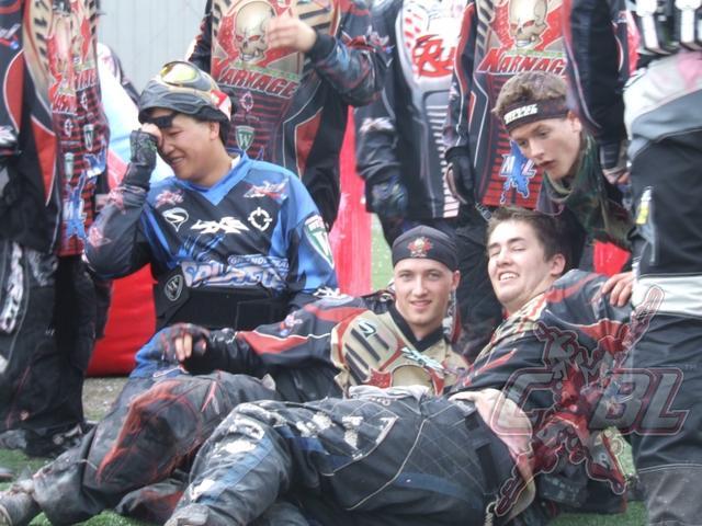 Keith with his friend Jeremy at a paintball competition.