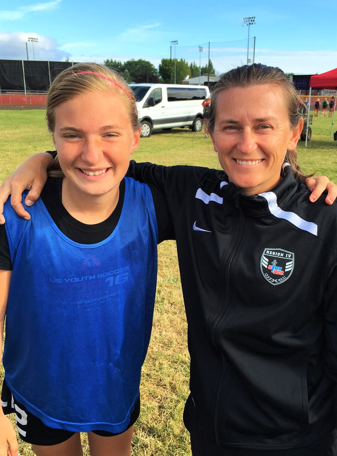 Mylee Carver with Tiffany Milbrett