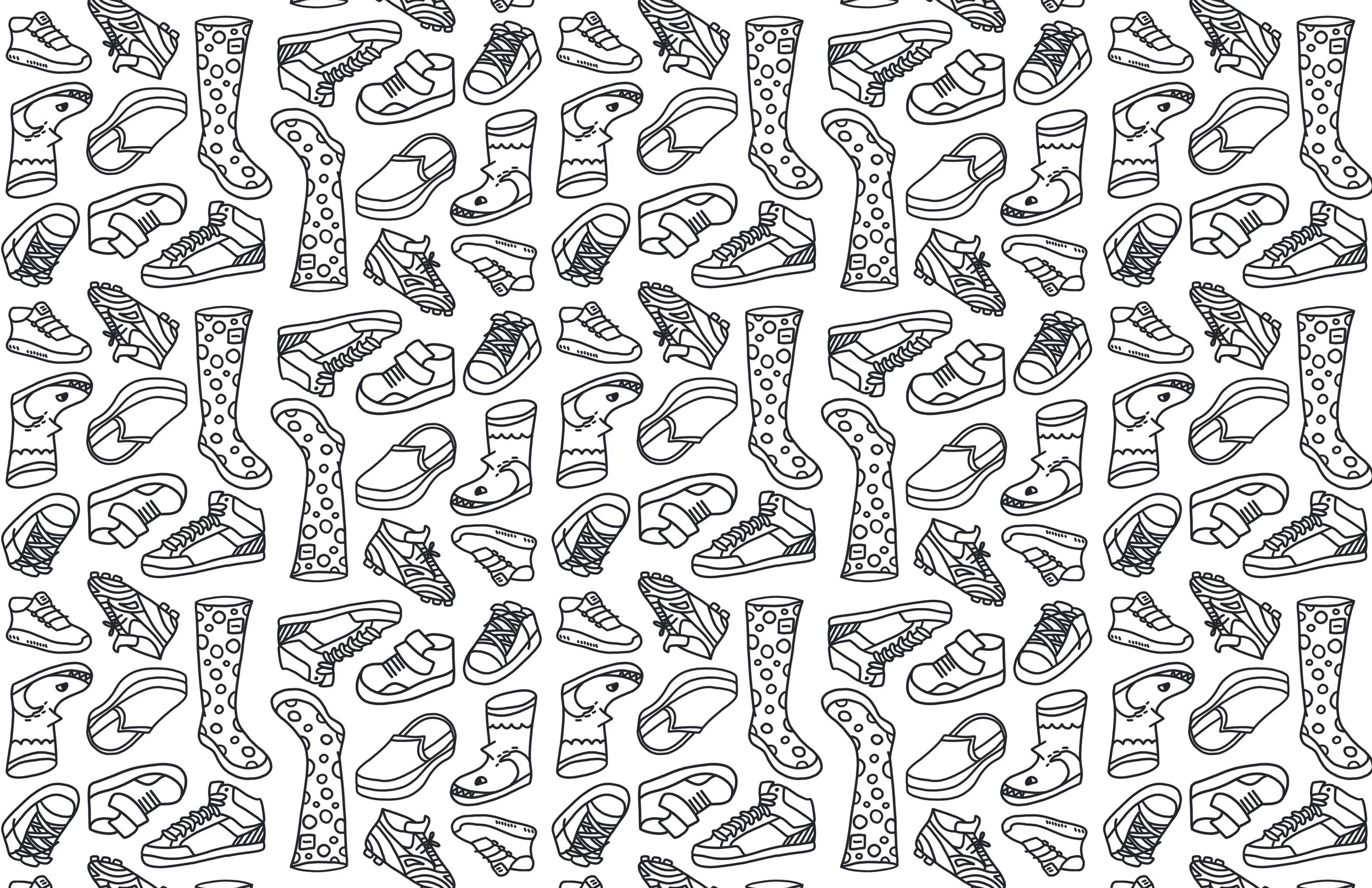 Shoe pattern, representing putting yourself in others shoes, which is the common theme throughout the book