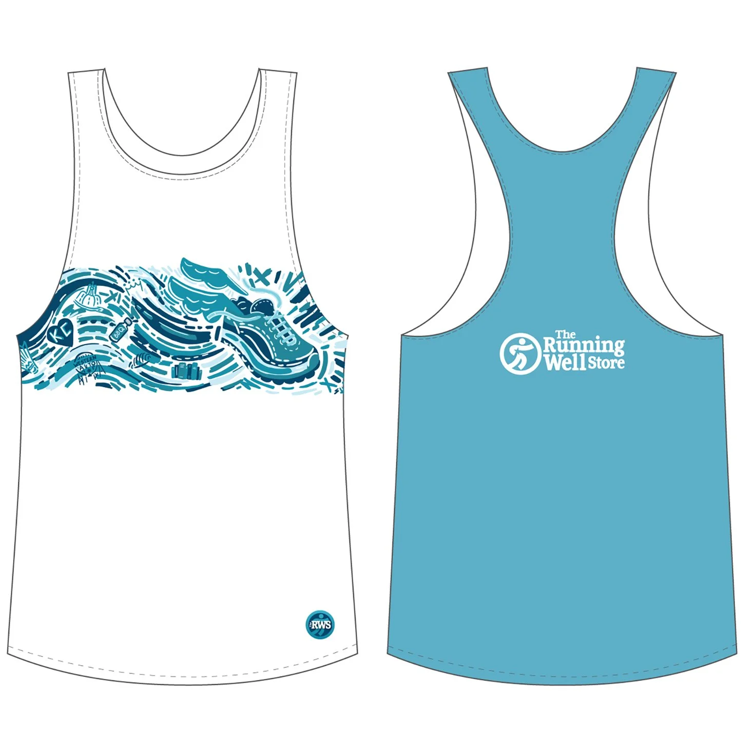 Singlet designed off of a mural, by Stevie Hannigan