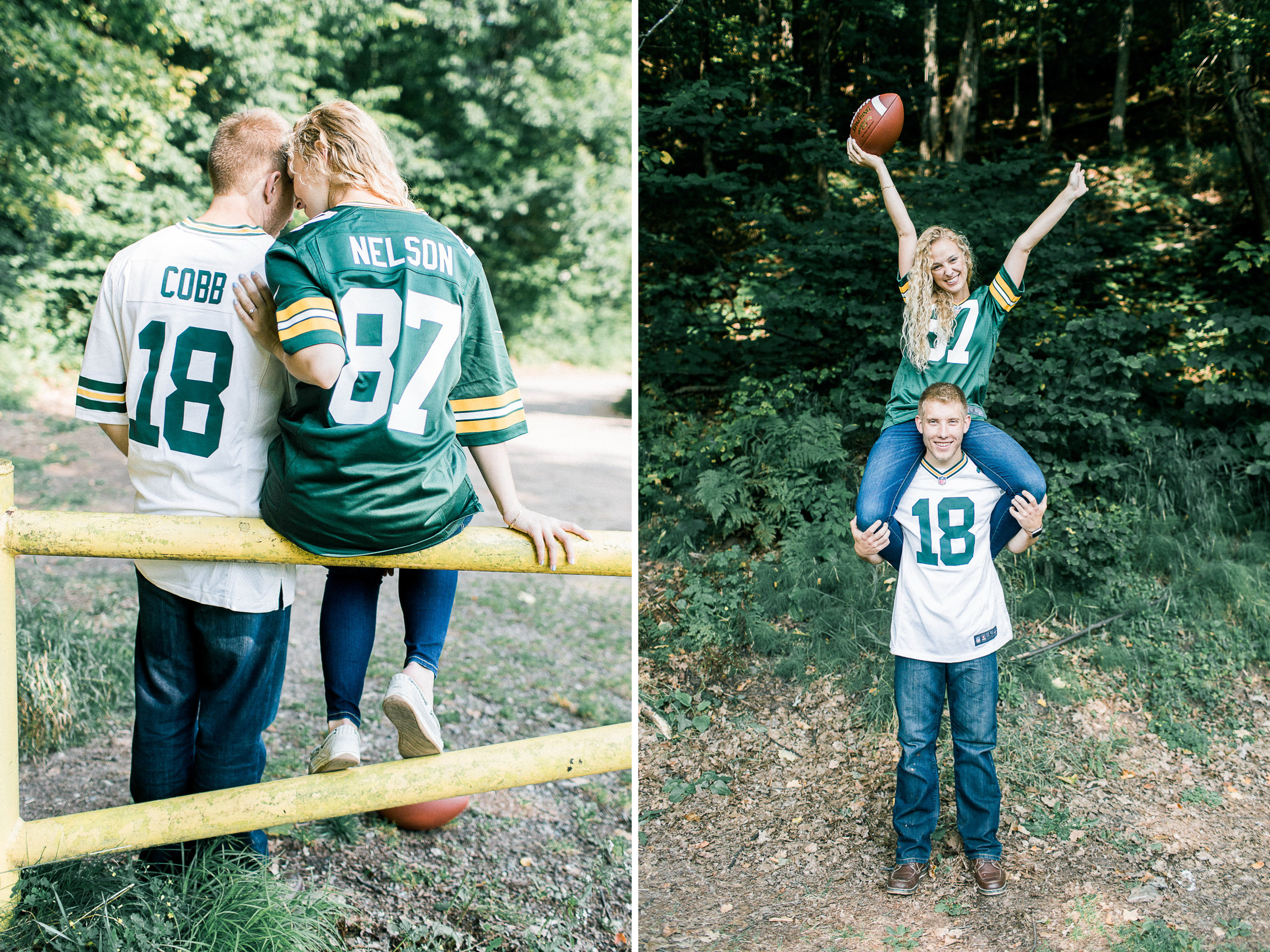  Lauren told me that her husband to be has converted her into a Packers fan!&nbsp;Since then, he bought her a jersey so of course they had to get some fan photos haha! With football season starting up, it seemed like the right way to end this yooper 