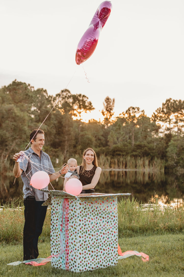 Jupiter Photographer: G Family's At-Home First Birthday and Gender Reveal Session