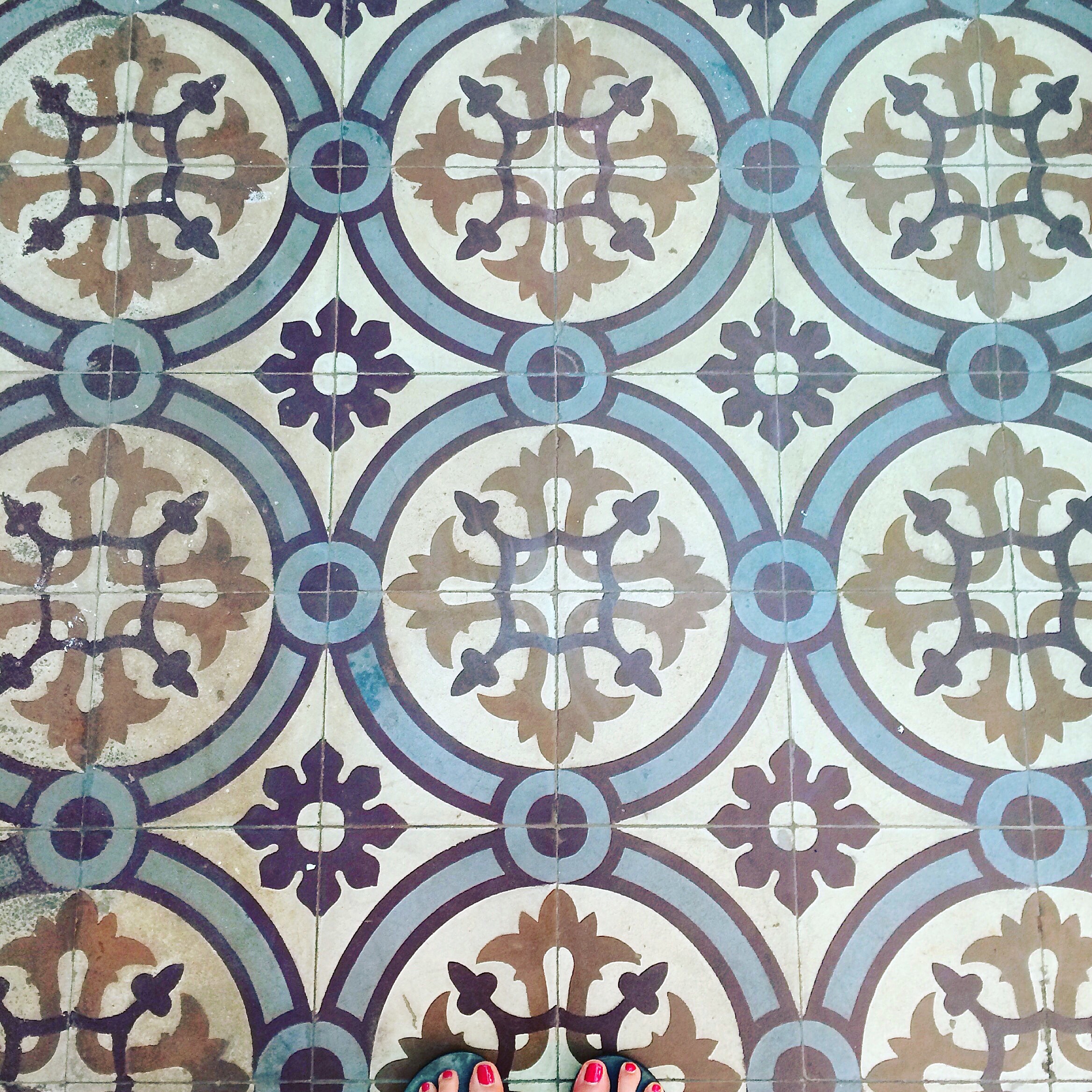 Legit old school tiles in a toy store in Victoria. 