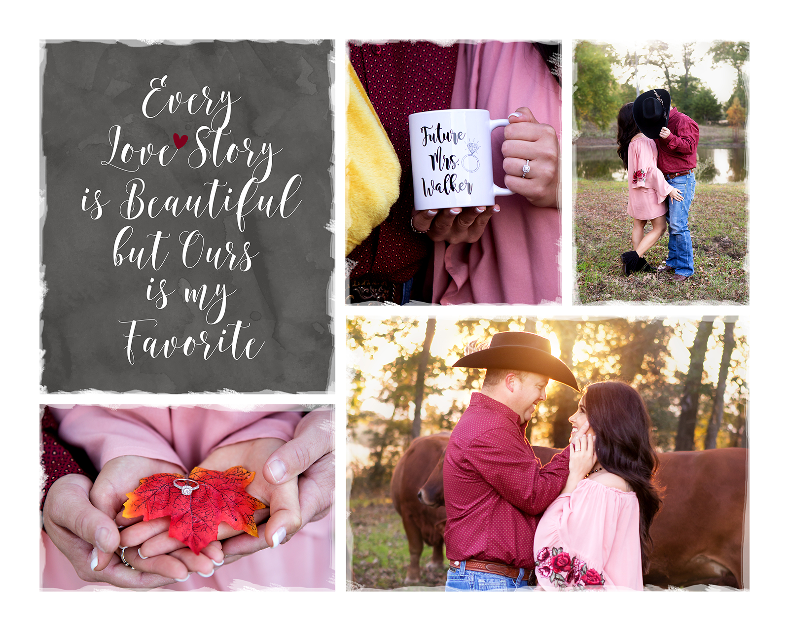 A collage of images from Tobie and Chad’s engagement session.