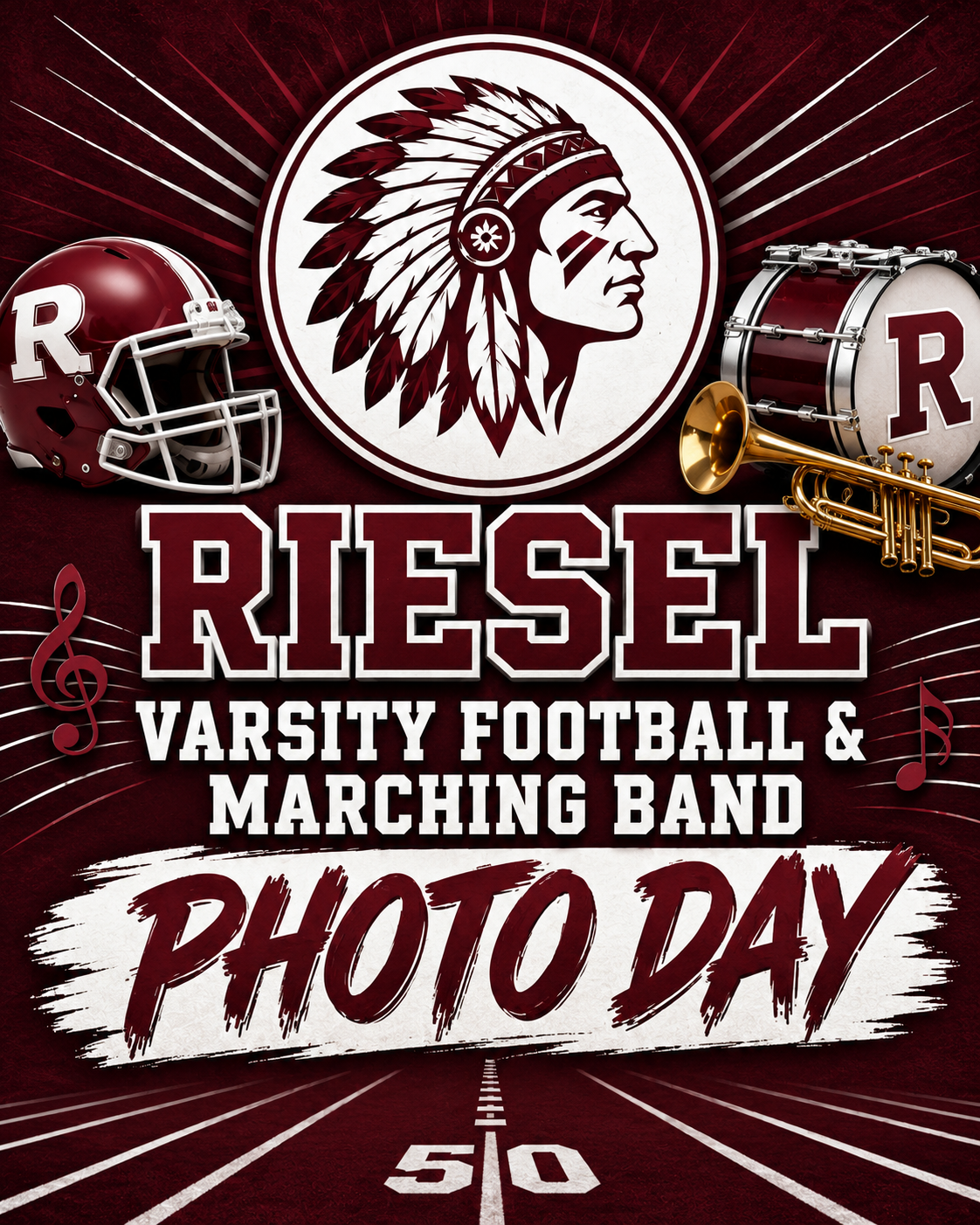 Riesel Varsity Football & Marching Band Portrait Day