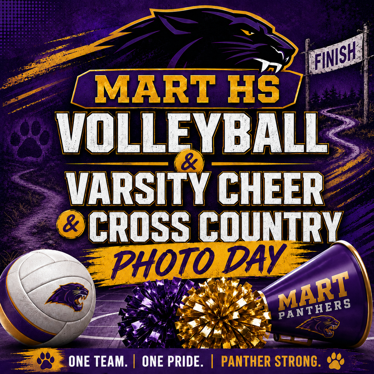 Mart HS Volleyball, Varsity Cheer and HS Cross Country Photo Day