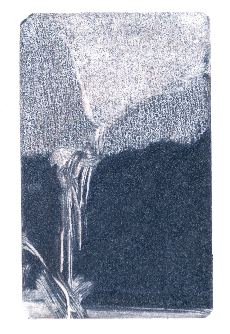  A monotype print on paper by Clive Knights from his&nbsp;Falls collection 