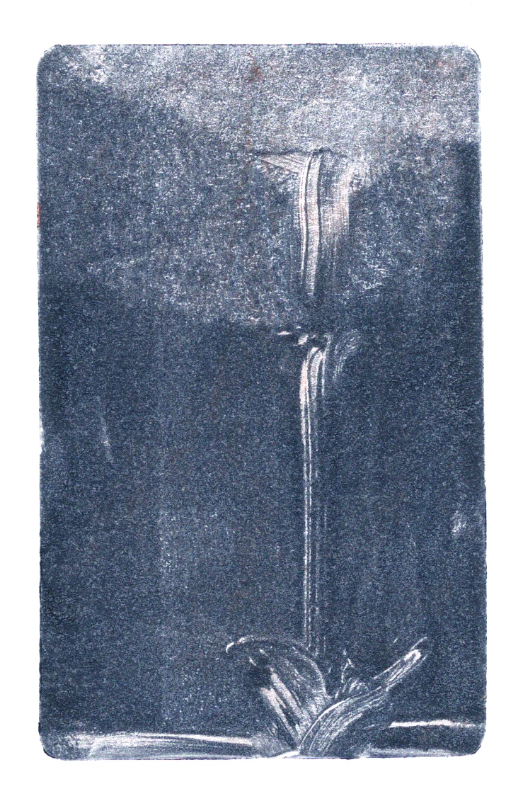  A monotype print on paper by Clive Knights from his&nbsp;Falls collection 
