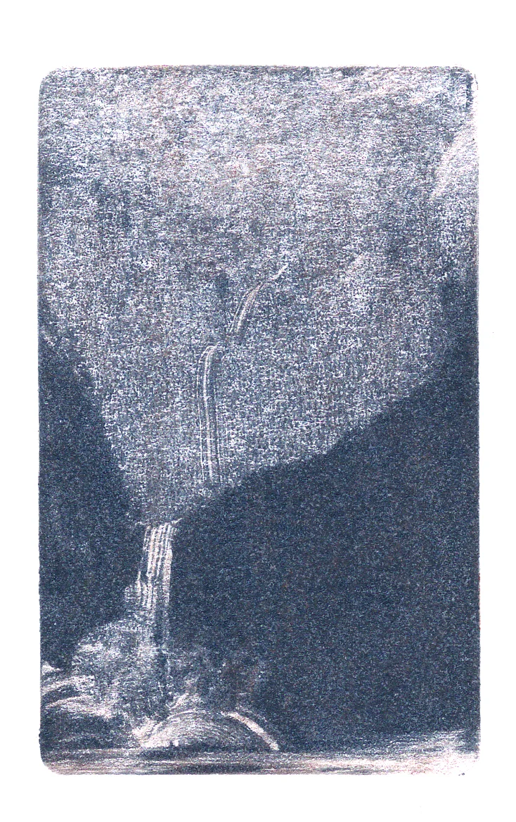  A monotype print on paper by Clive Knights from his&nbsp;Falls collection 