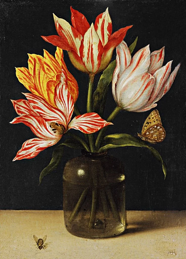 Lost Tulip , detail (Glass vase with Four Tulips, Ambrosius Bosschaert the Elder, 1615)